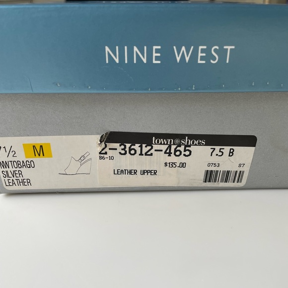 NINE WEST SILVER TOBAGO TRANSLUCENT WEDGE. SIZE 7.5 - Picture 9 of 11